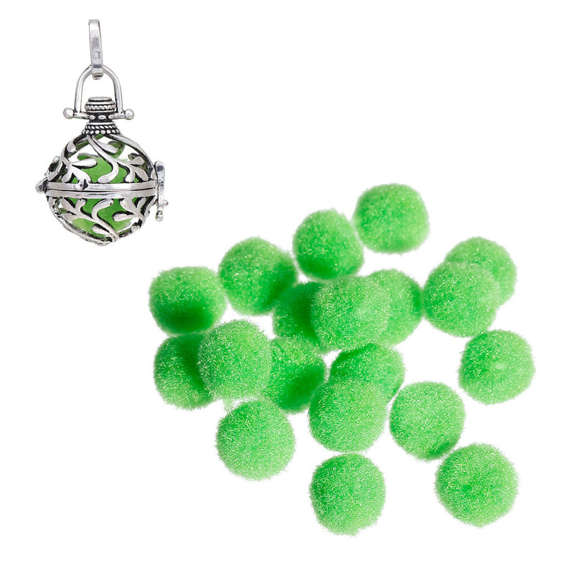 10 OIL DIFFUSER Puff Balls, Lime Green Fiber Balls Fits 14-20mm Mexican Angel Caller Wish Box Essential Oil Perfume Diffuser, cft0024