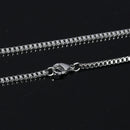 1 Stainless Steel BOX Chain Necklace with Lobster Clasp, non tarnish, 17-5/8" long 2mm thick, fch0455