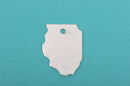 10 ALUMINUM ILLINOIS STATE Stamping Blanks, Shape of State, Design Metal Stamping Blanks, 35x25mm, 18 gauge, msb0312