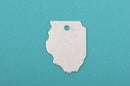 10 ALUMINUM ILLINOIS STATE Stamping Blanks, Shape of State, Design Metal Stamping Blanks, 35x25mm, 18 gauge, msb0312
