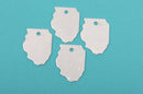 10 ALUMINUM ILLINOIS STATE Stamping Blanks, Shape of State, Design Metal Stamping Blanks, 35x25mm, 18 gauge, msb0312