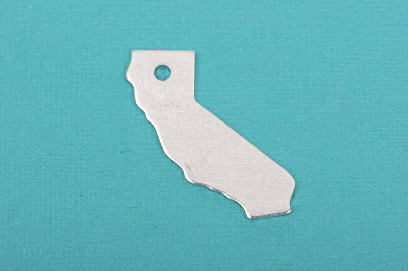 10 ALUMINUM CALIFORNIA STATE Stamping Blanks, Shape of State, Design Metal Stamping Blanks, 36x31mm, 18 gauge, msb0319