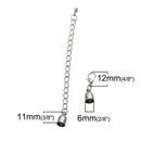 5 Sets Silver End Cap Clasps for Kumihimo Jewelry, Leather Cord End Connectors, Chain Bails, Bead Caps, Fits 6mm cord, fcl0196