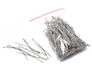 300 Silver Tone Eye Pins Findings 50mm Wholesale bulk package 21 gauge wire 2" long pin0104