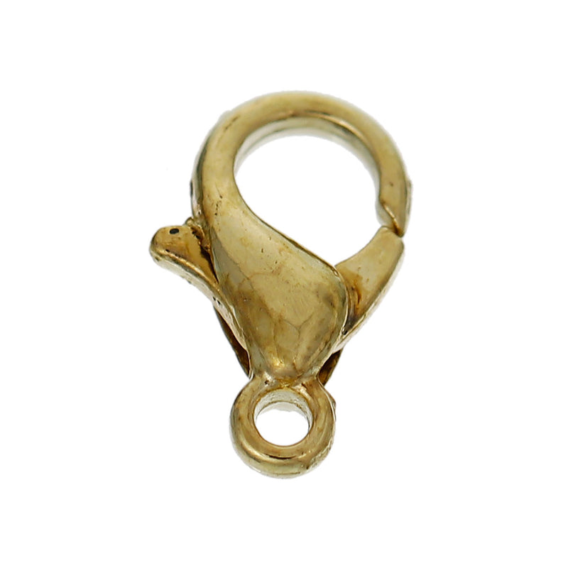 100 bulk package 14K gold plated lobster clasps, 10mm x 6mm, fcl0197