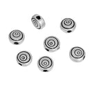 25 Antique Silver SPIRAL Textured Round Metal Spacer Beads, 6mm, bme0388