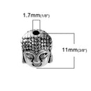 20 Antique Silver BUDDHA HEAD Metal Spacer Beads, 11mm, bme0389