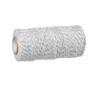HEATHER GREY Baker's Twine, 1.5mm Cotton Cord, striped grey and white, 100 yard spool, cor0108