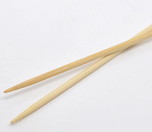 Pair of Bamboo Knitting Needles, US Size 2, 2.75mm, (UK Size 12) 13" long knt0132