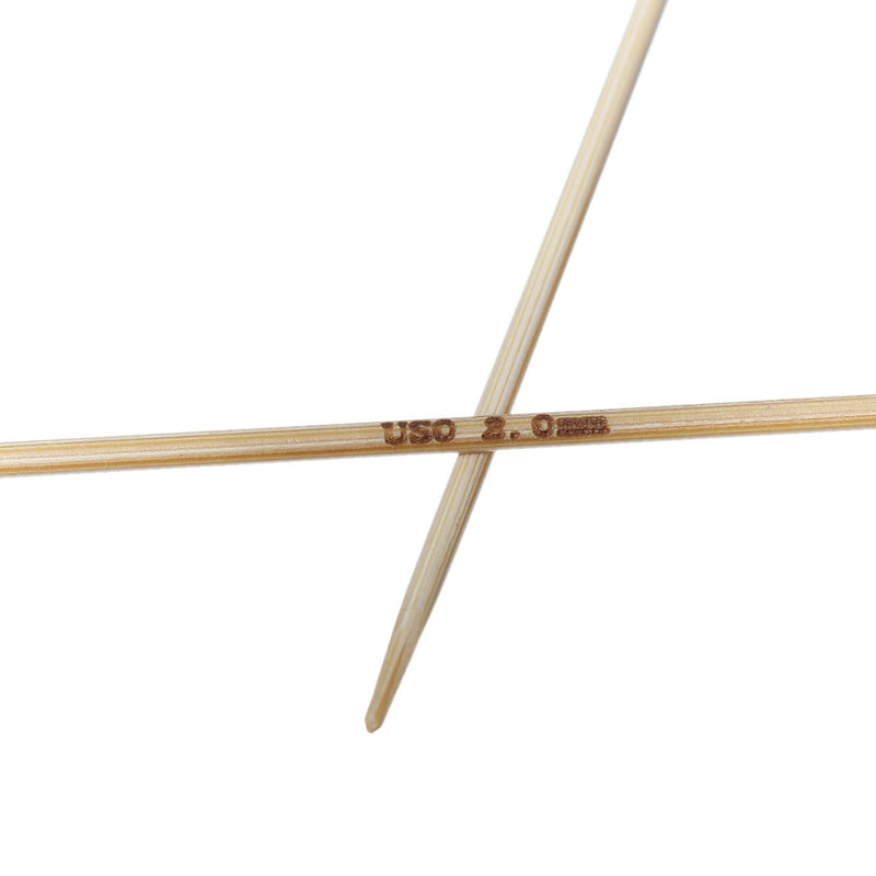 Pair of Bamboo Knitting Needles, US Size 0, UK Size 14, 2mm, 13" long knt0134