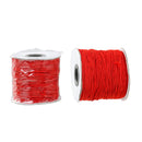Bulk Roll 90 Meters RED Cotton and Elastic Stretchy Cord, 1mm,  cor0113
