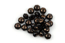 25 BLACK Rondelles Czech Glass Beads, Gold Electroplate, 8mm, bgl1384