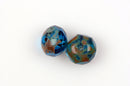 25 TURQUOISE BLUE Rondelles Czech Glass Beads, Picasso, 8mm, bgl1387