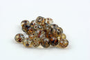 25 TAN Rondelles Czech Glass Beads, Picasso, 8mm, bgl1385