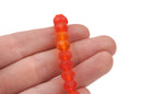 25 LIGHT and DARK ORANGE Rondelles Czech Glass Beads, 8mm, bgl1390