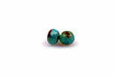 25 Rondelle Czech Pressed Glass Beads, 6mm faceted, turquoise blue green Picasso bgl1396