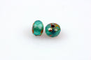 30 Rondelle Czech Pressed Glass Beads, 5mm faceted, turquoise blue green Picasso bgl1398