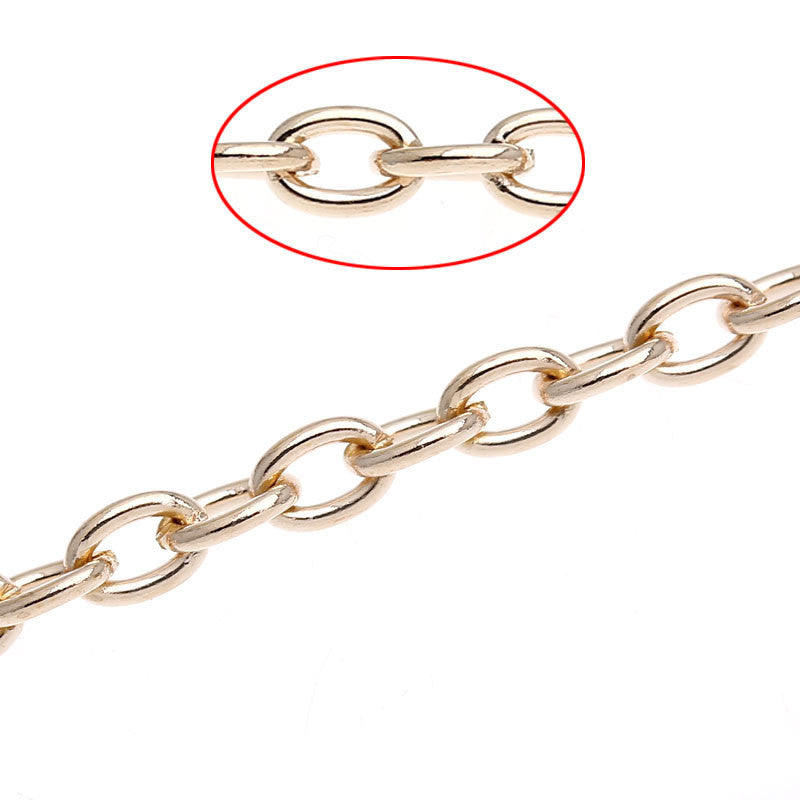10 meters Bulk Gold Plated CABLE Link Chain (32+ feet), oval links are 5mm long, fch0407