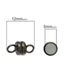 5 Gunmetal Magnetic Clasps, Black Color, Nickel Safe, 6mm, fcl0191