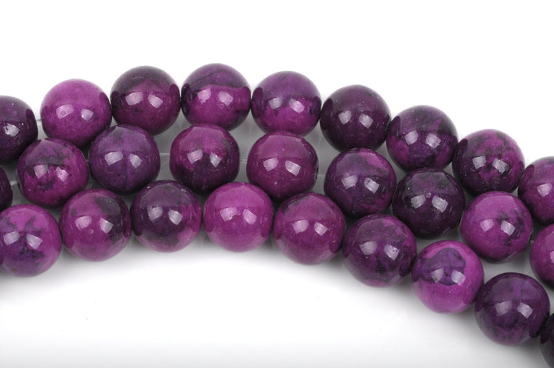 6mm MOSAIC HOWLITE Round Beads, dark purple marble, full strand, about 63 beads, how0511