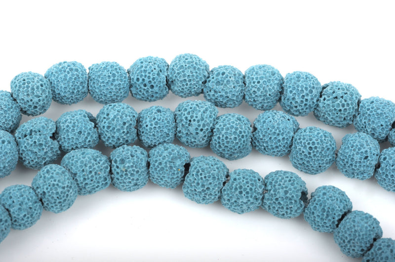 8mm BLUE LAVA Beads, Round Perfume Diffuser Beads, Essential Oil Beads, full strand, 50 beads per strand, glv0014