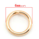50 pcs 6mm ROSE GOLD Open Jump Rings, Wire Findings, 18 gauge, jum0168
