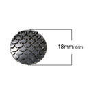 18mm MERMAID FISH Scale Cabochons, Round Resin Metallic, gunmetal dark silver, 10 pieces, 11/16"  cab0419