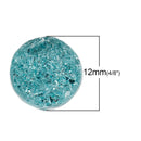 10 Round Resin Turquoise Blue DRUZY CABOCHONS, faux druzy, 12mm, cab0423a