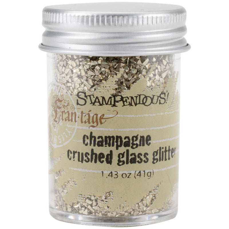 CHAMPAGNE GOLD Crushed Glass Glitter, Stampendous Frantage, 1.4 oz. jar, for ICE Resin, Scrapbook Embellishment, Mixed Media, cft0035