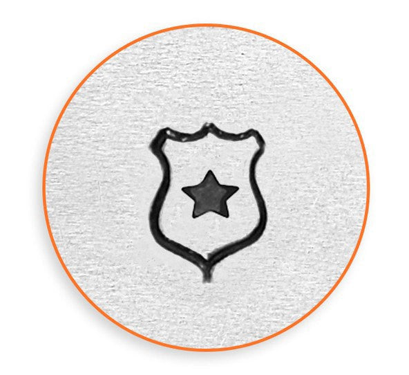 POLICE BADGE Metal Stamp, 6mm Design Stamp, ImpressArt Metal Design Stamp, tol0608