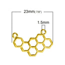 5 BEEHIVE Chemistry Charms, Gold Tone Charm Pendants, Science Charms, Bee Charms, 23x15mm, chg0396