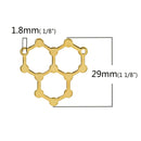 5 WATER Molecule Chemistry Charms, Gold Tone Charm Pendants, Science Charms, 29x29mm, chg0397