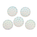 20mm Round Cabochons, White AB Iridescent with Bumpy Dots, Round Resin Metallic Frosted, 10 pcs, cab0427