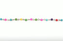 1 yard Rainbow Howlite Rosary Chain, silver, 4mm round stone beads fch0409a