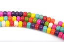6mm RAINBOW Howlite Rondelle Beads, Multi-Colored Howlite RONDELLE Beads, full strand, about 94 beads, how0516