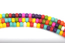 6mm RAINBOW Howlite Rondelle Beads, Multi-Colored Howlite RONDELLE Beads, full strand, about 94 beads, how0516