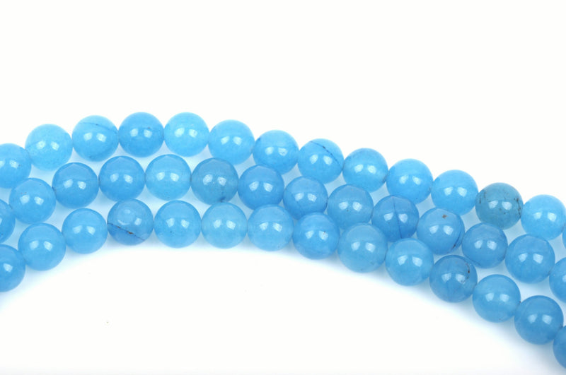 6mm Turquoise BLUE Round Jade Gemstone Beads, Light Sky Blue, full strand, about 61 beads, gjd0175