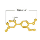 5 ADRENALINE Molecule Chemistry Charms, Gold Tone Charm Pendants, Science Charms, 30x12mm, chg0402