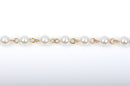 1 yard Ivory Off White Pearl Rosary Chain, bright gold, 6mm round glass pearl beads, fch0422a