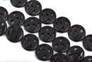 20mm BLACK Carved Jack O Lantern Beads, carved howlite stone, full strand, about 21 beads, how0557