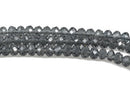 4mm MIDNIGHT BLUE GREY Rondelle Crystal Beads, Faceted Transparent Glass Crystal Beads, 145 beads, bgl1544