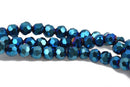 4mm METALLIC BLUE IRIS Glass Crystal Round Beads, Opaque Faceted Beads, 100 beads, bgl1546