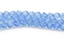 6mm Helix Crystal Beads, Faceted LIGHT SAPPHIRE BLUE Transparent Glass Crystal Beads, 100 beads, bgl1568