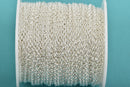 50 yards (150 feet) Bright Silver Plated Cable Chain, Oval Links are 2.5x2mm soldered, bulk on spool, fch0459b