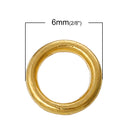 6mm Gold Plated Soldered Closed Jump Rings, 17 gauge, 50 pcs, jum0183a