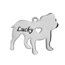 2 Stainless Steel BULLDOG Charm Pendants, Dog Shape Charms, Design Metal Stamping Blanks 28x27mm, 15 gauge, chs2473