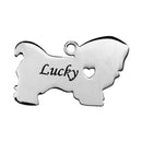 2 Stainless Steel MALTESE Charm Pendants, Dog Shape Charms, Design Metal Stamping Blanks 30x18mm, 15 gauge, chs2475