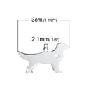 2 Stainless Steel GOLDEN RETRIEVER Charm Pendants, Dog Shape Charms, Design Metal Stamping Blanks 30x18mm, 15 gauge, chs2480