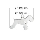 2 Stainless Steel SCHNAUZER Charm Pendants, Dog Shape Charms, Design Metal Stamping Blanks 31x21mm, 15 gauge, chs2484