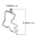 5 Silver LOUISIANA Charm Pendants, Outline State Travel Charm Pendants, 32x31mm, chs2487